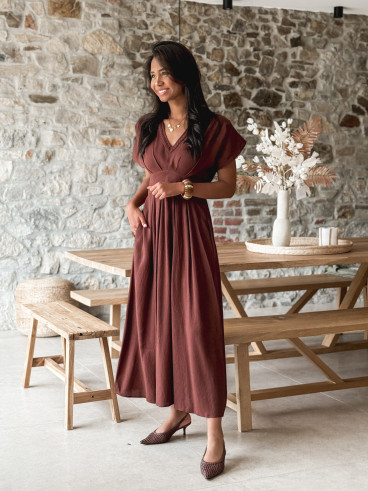 Robe longue Léonia - Chocolat