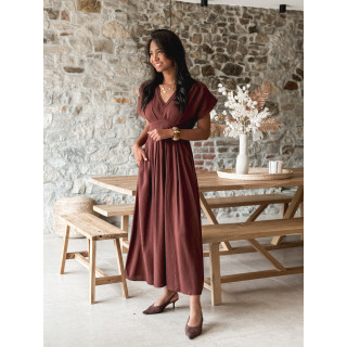 Robe longue Léonia - Chocolat