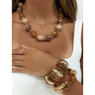 Bracelet Jalila - Doré/Camel