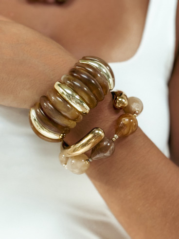 Bracelet Jalila - Doré/Camel