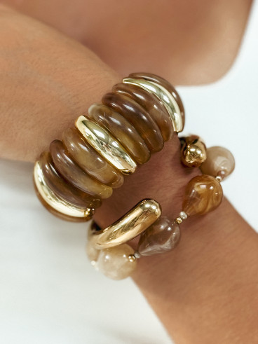 Bracelet Jalila - Doré/Camel