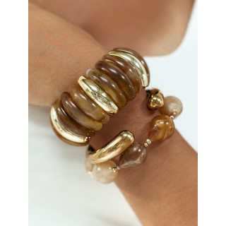 Bracelet Jalila - Doré/Camel