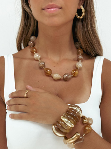 Bracelet Jalila - Doré/Camel