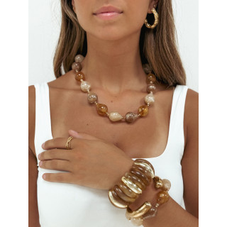 Bracelet Jalila - Doré/Camel