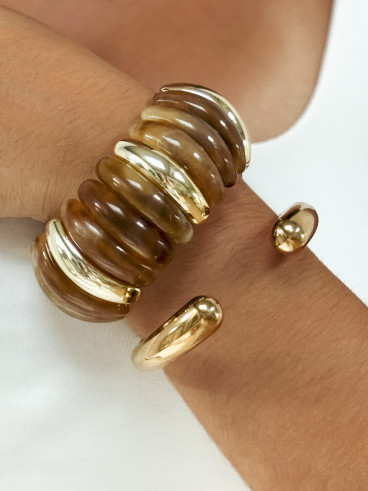 Bracelet Jalila - Doré/Camel