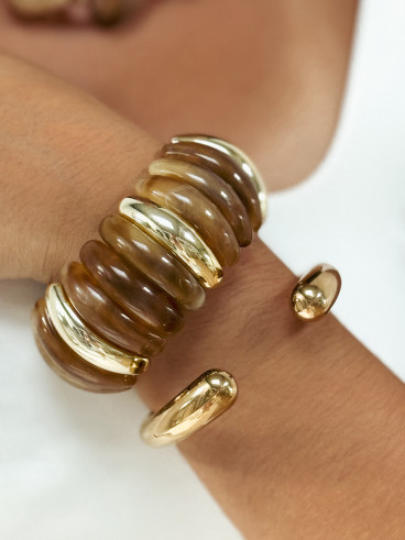 Bracelet Jalila - Doré/Camel