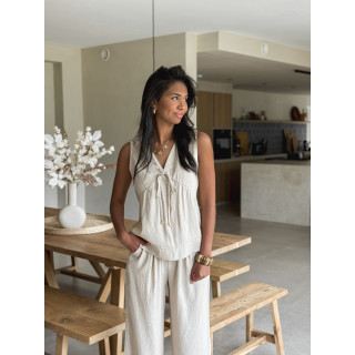 Blouse sans manches Léonia - Beige