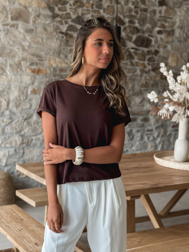 T-shirt Nia - Chocolat