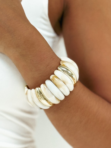 Bracelet Jalila - Doré/Crème