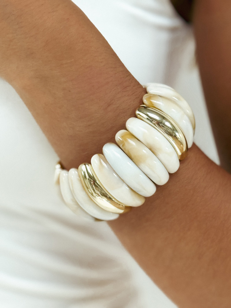 Bracelet Jalila - Doré/Crème