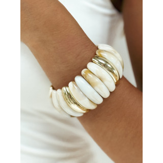 Bracelet Jalila - Doré/Crème
