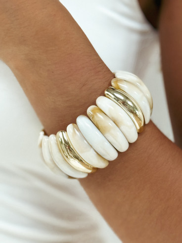 Bracelet Jalila - Doré/Crème