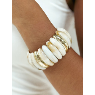 Bracelet Jalila - Doré/Crème