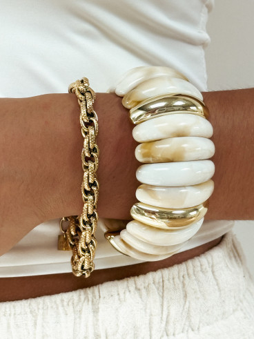 Bracelet Jalila - Doré/Crème