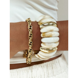 Bracelet Jalila - Doré/Crème