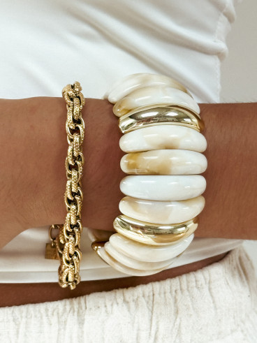 Bracelet Jalila - Doré/Crème