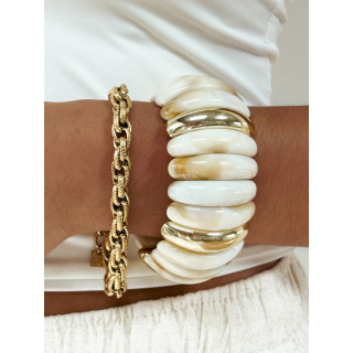 Bracelet Jalila - Doré/Crème
