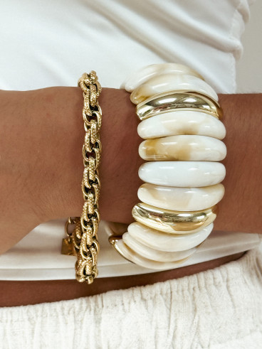Bracelet Jalila - Doré/Crème