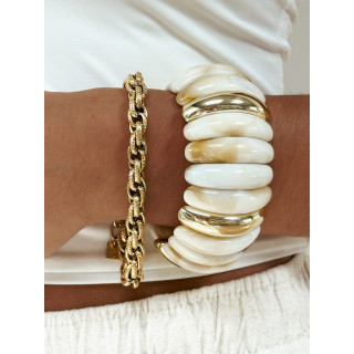 Bracelet Jalila - Doré/Crème