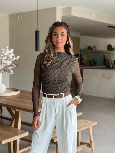 Body en dentelle Anaïssa - Marron