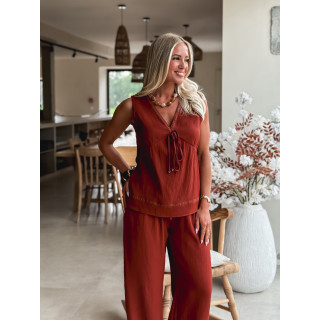 Blouse sans manches Léonia - Brique