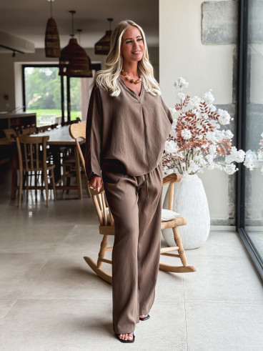 Blouse sans manches Léonia - Kaki/Taupe