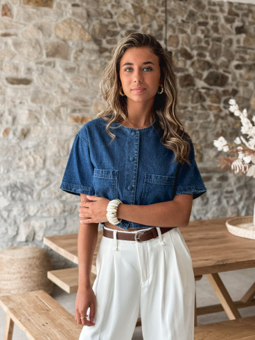 Veste courte Daëlle - Bleu