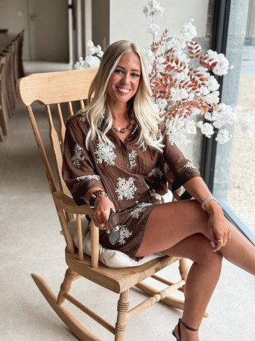 Short à motifs Shany - Marron