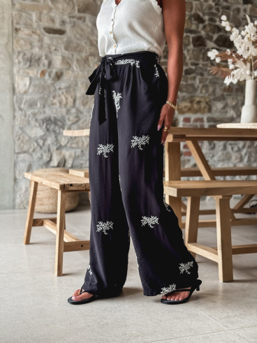 Pantalon à motifs Sykia - Noir