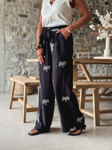 Pantalon à motifs Sykia - Noir