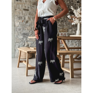 Pantalon à motifs Sykia - Noir