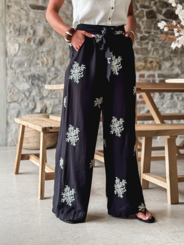 Pantalon à motifs Sykia - Noir