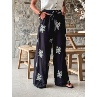 Pantalon à motifs Sykia - Noir