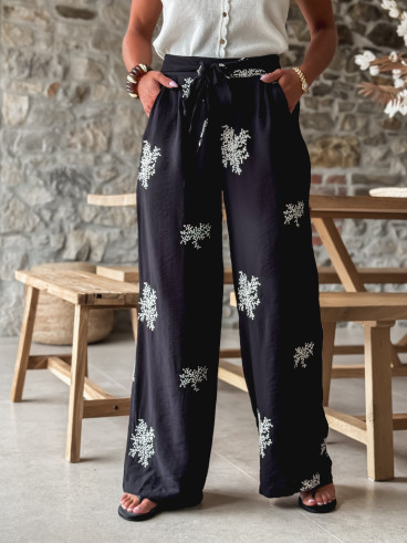 Pantalon à motifs Sykia - Noir