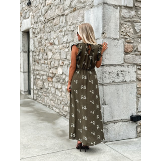 Robe longue à motifs Félisa - Kaki