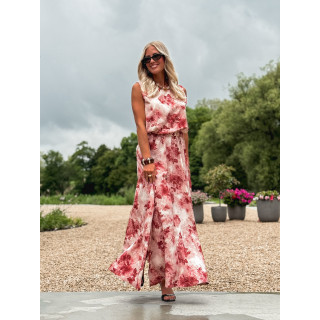 Robe longue à fleurs Aëlys - Rose