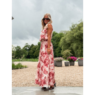 Robe longue à fleurs Aëlys - Rose