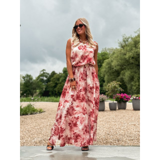 Robe longue à fleurs Aëlys - Rose