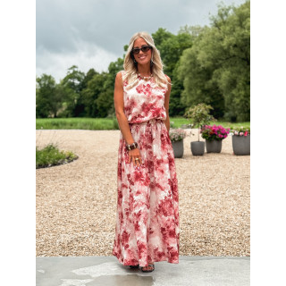 Robe longue à fleurs Aëlys - Rose
