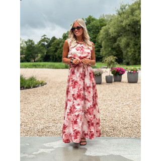 Robe longue à fleurs Aëlys - Rose