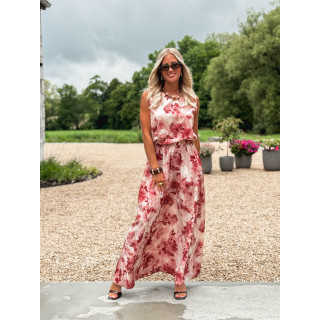 Robe longue à fleurs Aëlys - Rose