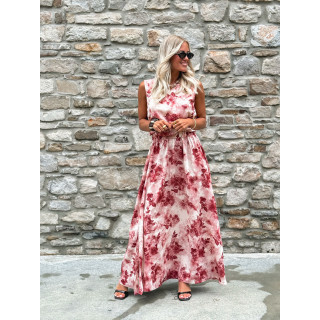 Robe longue à fleurs Aëlys - Rose