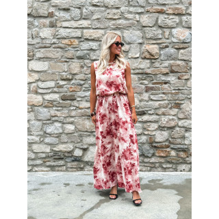 Robe longue à fleurs Aëlys - Rose