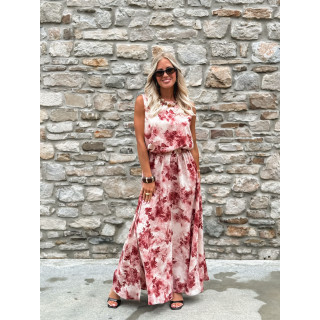 Robe longue à fleurs Aëlys - Rose