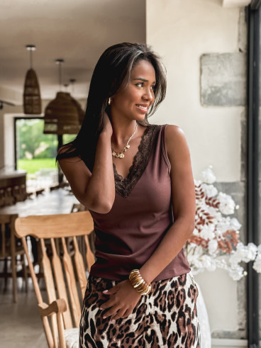 Blouse Linoï - Chocolat