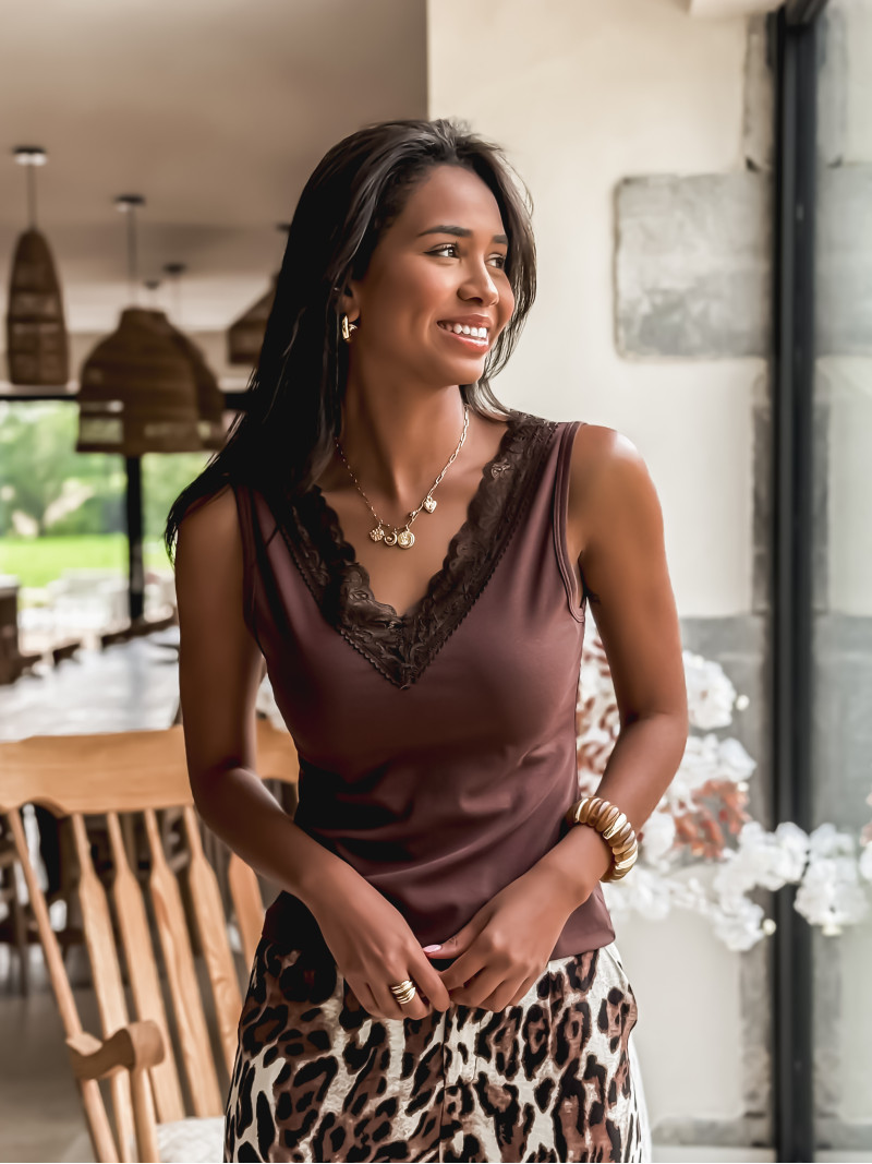 Blouse Linoï - Chocolat