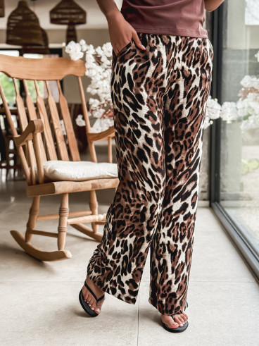 Pantalon léopard Lénaïs - Chocolat