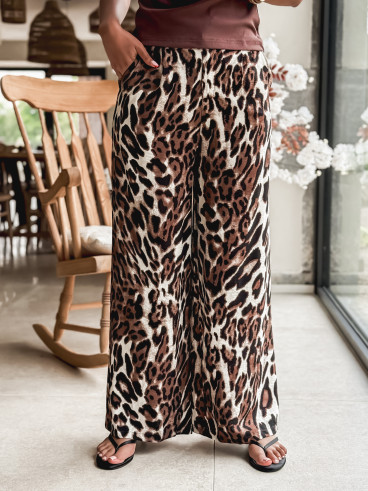 Pantalon léopard Lénaïs - Chocolat