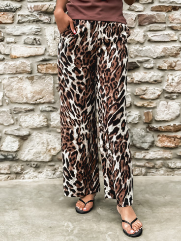 Pantalon léopard Lénaïs - Chocolat