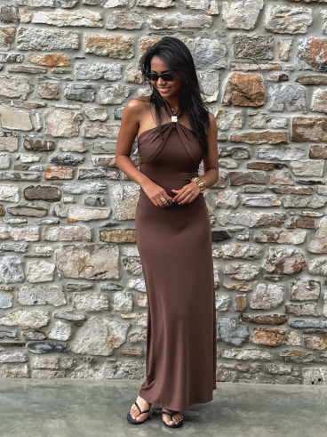 Robe longue Samia - Chocolat